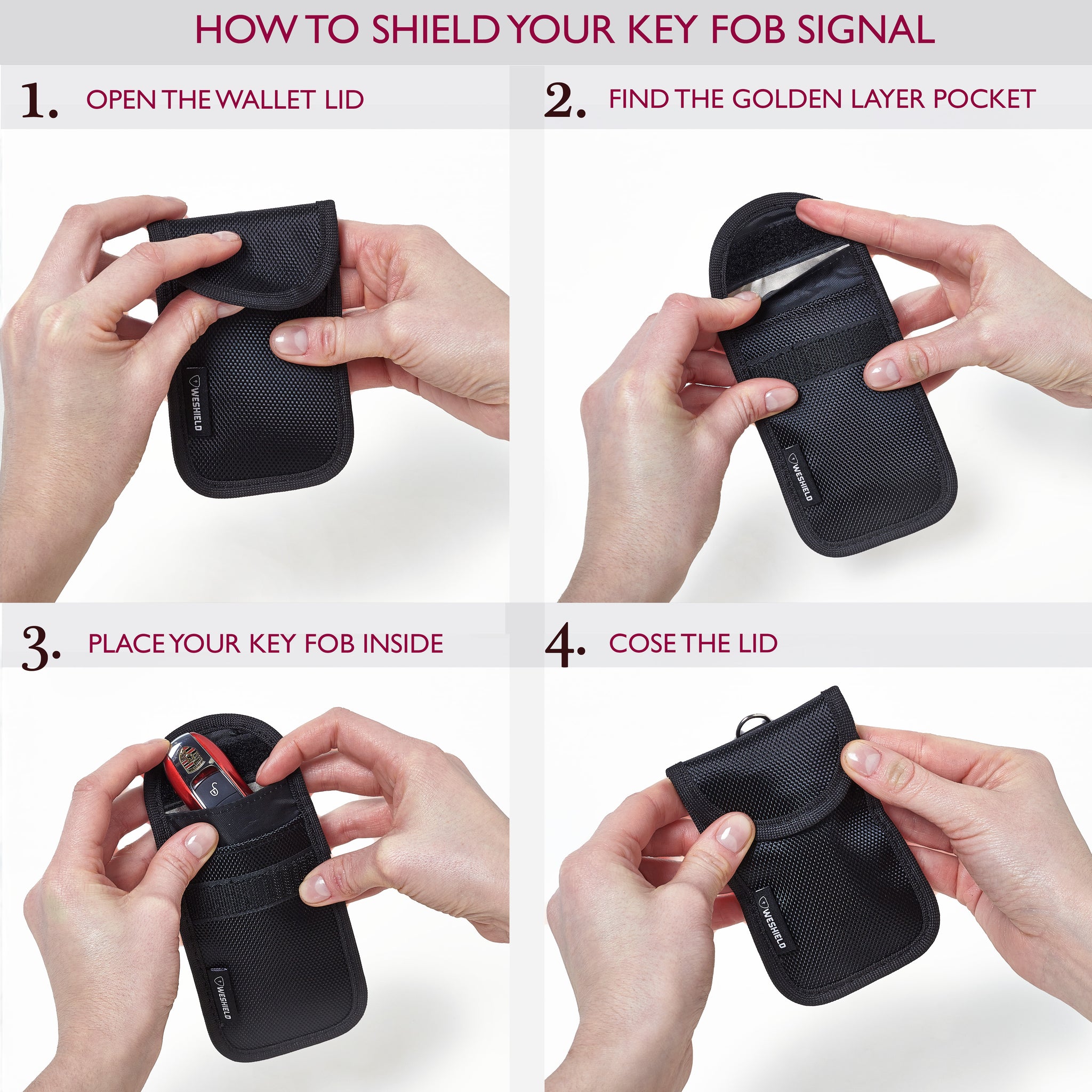 WeShield® Anti theft RFID Faraday Pouch Shield Keyless Car Key Fob  BagWeShield® Do you Own / Lease A Keyless Entry Equipped Vehicle ? Do you  Have Friends or Family That Have or